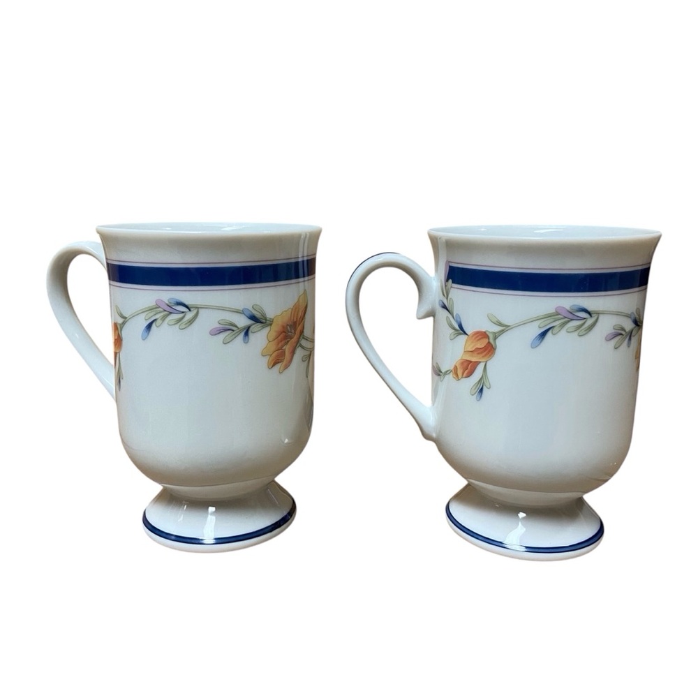Princess House 1989 Porcelain Footed Mugs 4 PC Set